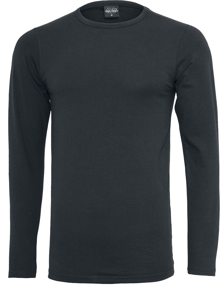 T-shirt manches longues  de Urban Classics - Fitted Stretch - S à XXL - pour Homme - noir - Urban Classics