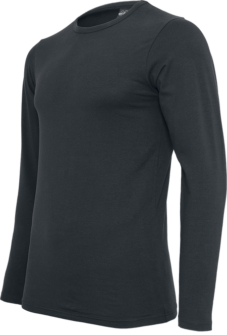 T-shirt manches longues  de Urban Classics - Fitted Stretch - S à XXL - pour Homme - noir - Urban Classics - View 2