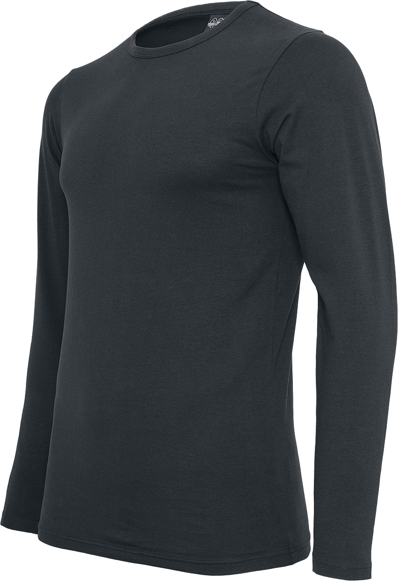T-shirt manches longues  de Urban Classics - Fitted Stretch - S à XXL - pour Homme - noir - Urban Classics - View 2