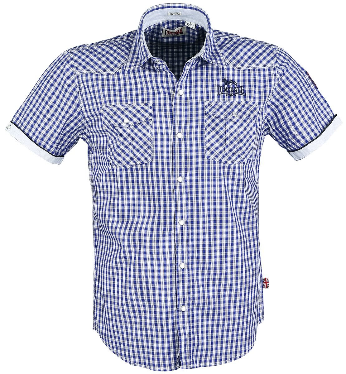 Chemise manches courtes  de Lonsdale London - Berny - M à 3XL - pour Homme - marine - Lonsdale London