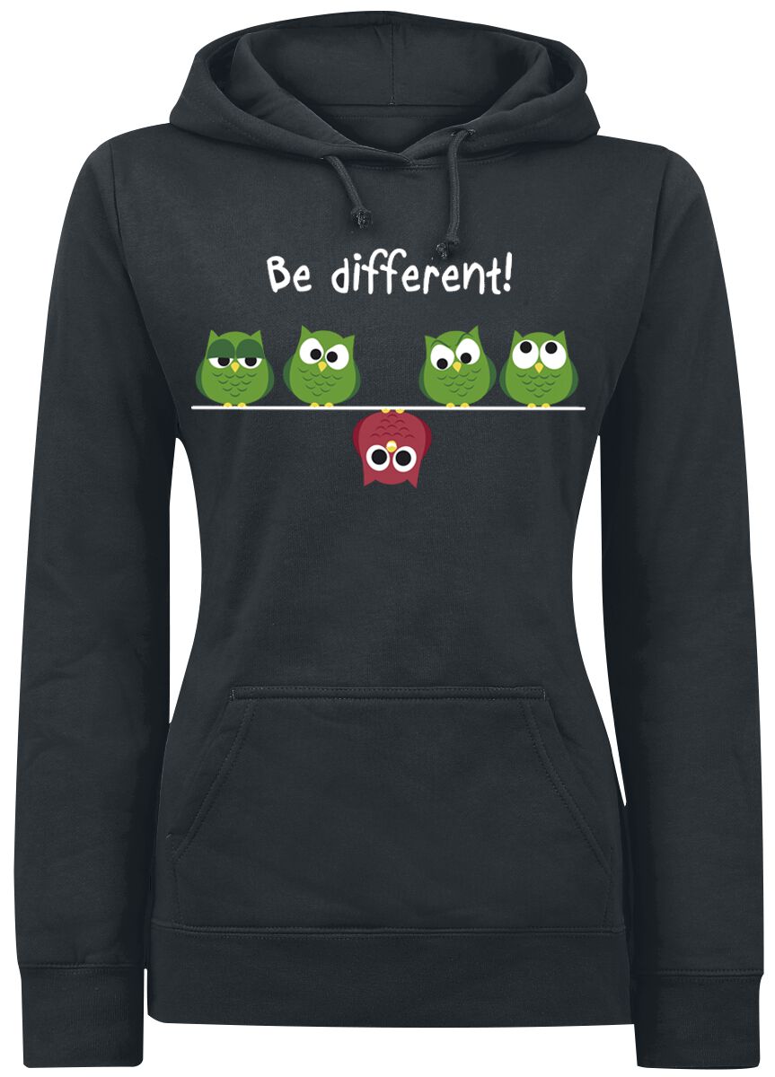 Sweat-shirt à capuche Fun de Be Different! - XS à XXL - pour Femme - noir - Be Different!