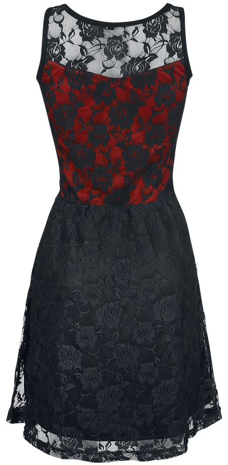 Robe mi-longue  de Gothicana by EMP - Lady Jane - M à 5XL - pour Femme - noir/rouge - Gothicana by EMP - View 2