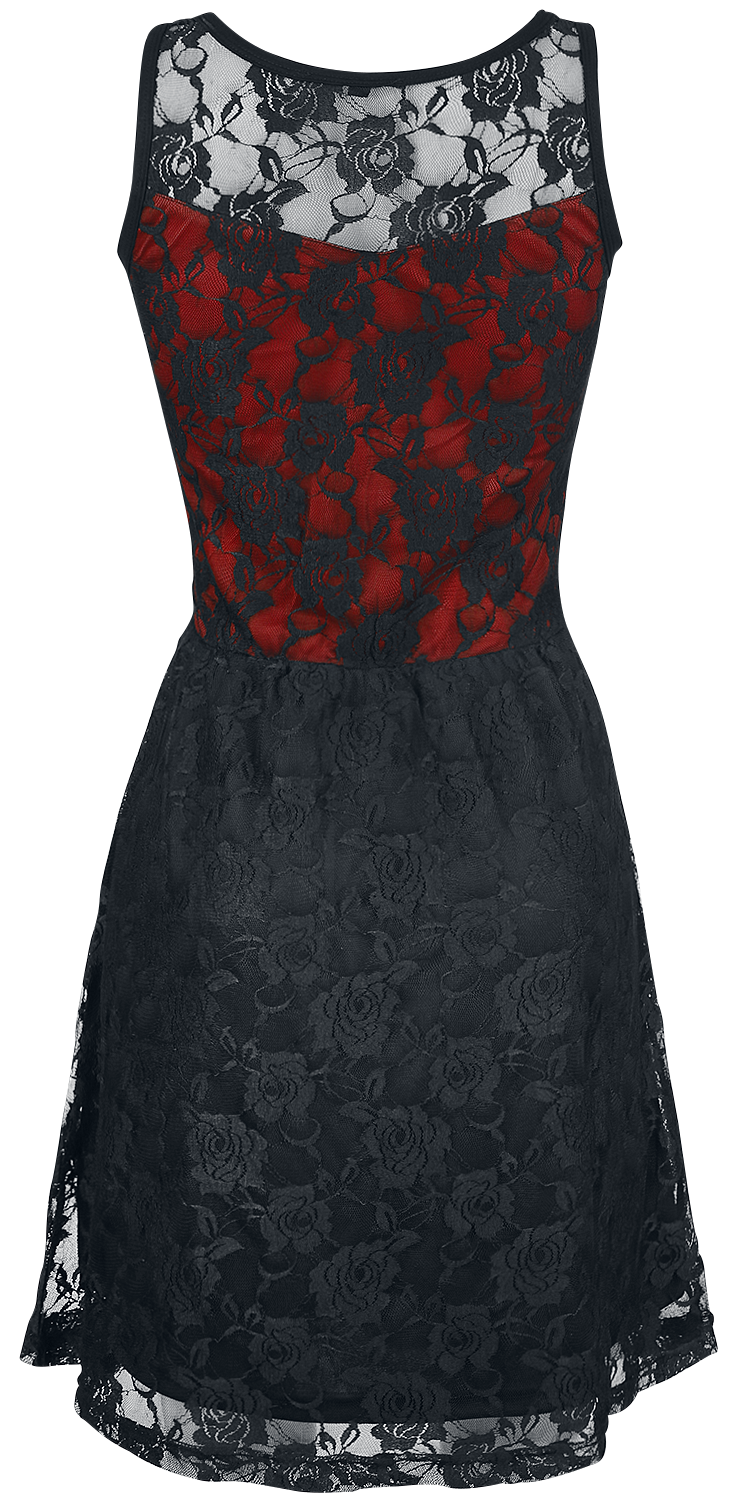 Robe mi-longue  de Gothicana by EMP - Lady Jane - M à 5XL - pour Femme - noir/rouge - Gothicana by EMP - View 2