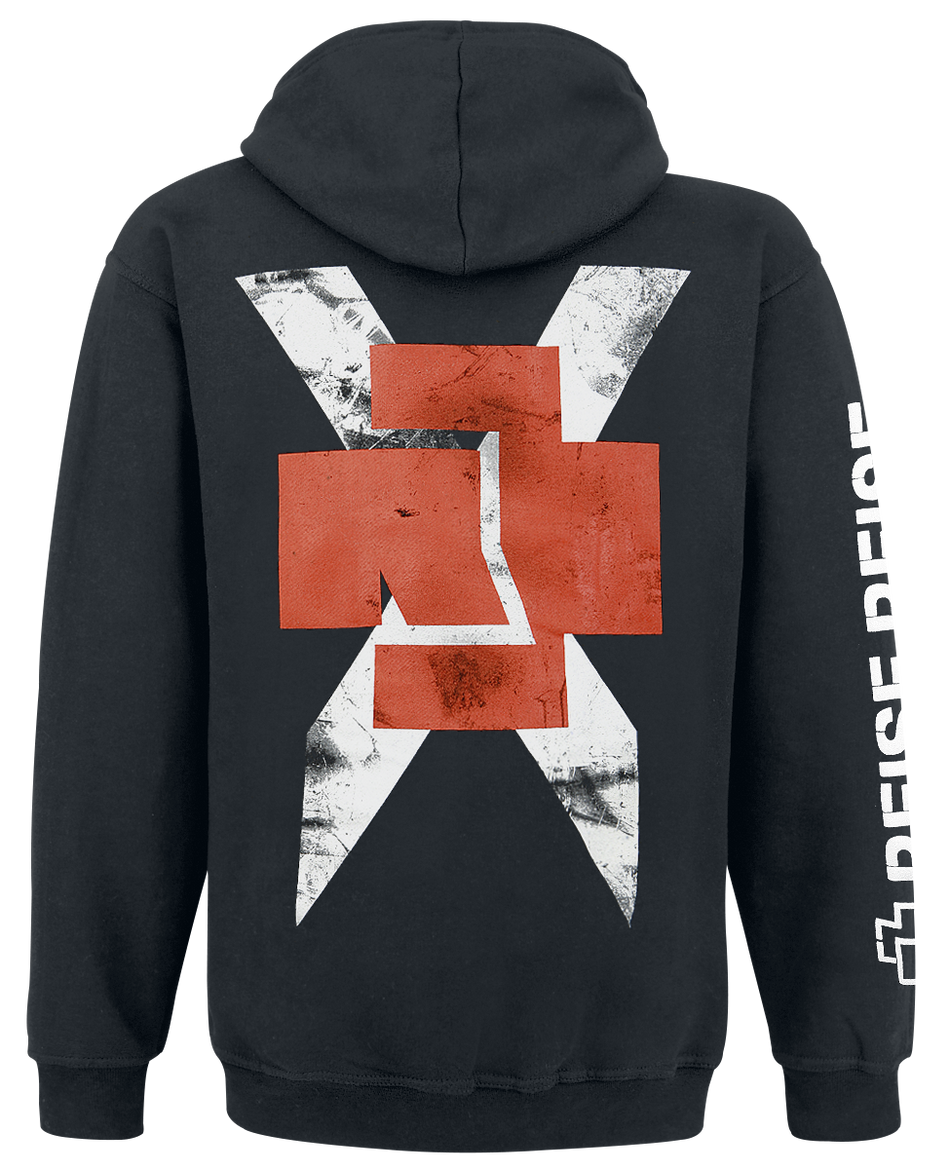 Sweat-shirt à capuche  de Rammstein - Croix Blanche - M à L - pour Homme - noir - Rammstein - View 2