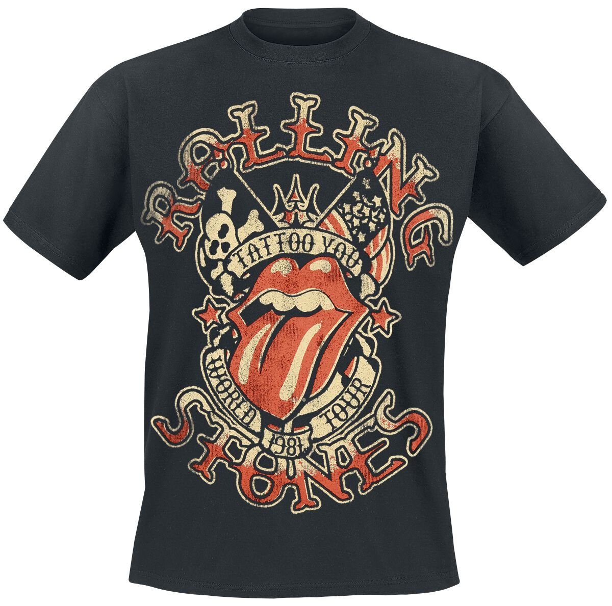 T-Shirt Manches courtes  de The Rolling Stones - Tattoo You Tour - M à 3XL - pour Homme - noir - The Rolling Stones