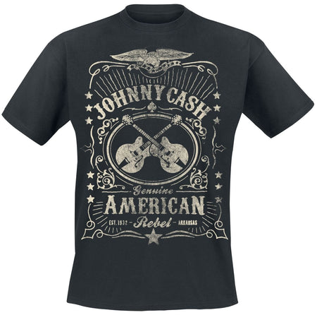 T-Shirt Manches courtes  de Johnny Cash - American Rebel - S à 4XL - pour Homme - noir - Johnny Cash