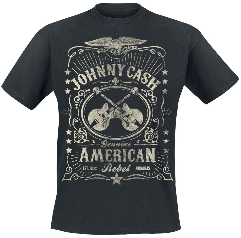 T-Shirt Manches courtes  de Johnny Cash - American Rebel - S à 4XL - pour Homme - noir - Johnny Cash