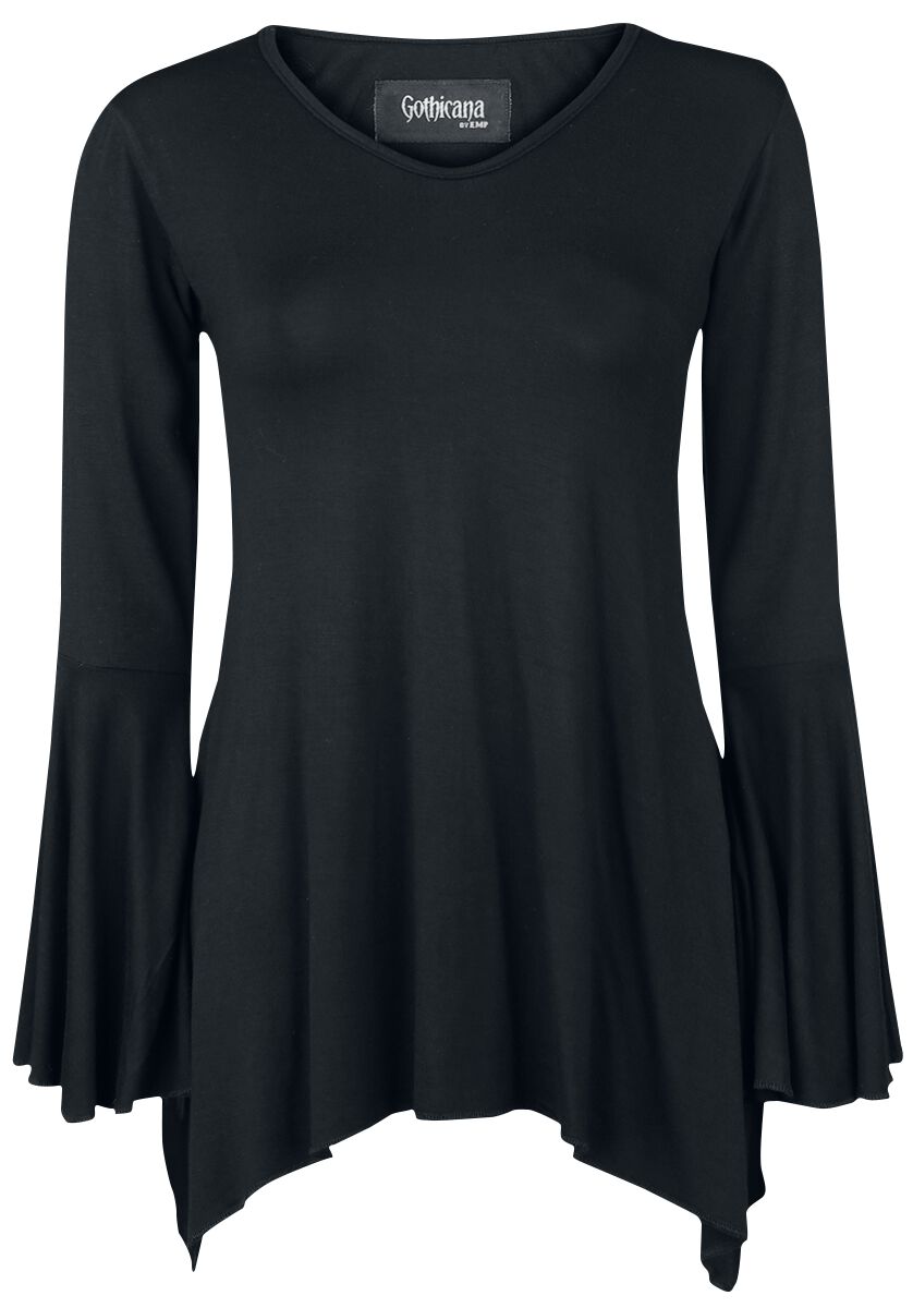 T-shirt manches longues Gothic de Gothicana by EMP - Bat Country - S à 5XL - pour Femme - noir - Gothicana by EMP