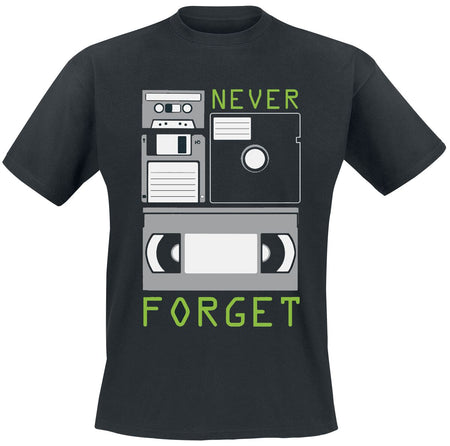 T-Shirt Manches courtes Fun de Slogans - Never Forget - M à 3XL - pour Homme - noir - Slogans