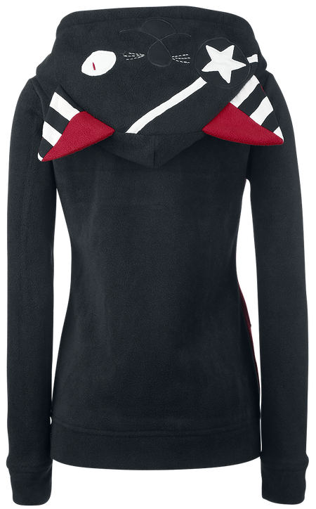 Sweat-shirt zippé à capuche  de Bye Bye Kitty - Star Kitty - S à XL - pour Femme - noir/rouge - Bye Bye Kitty - View 2