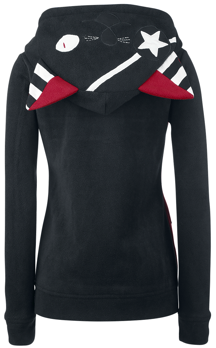Sweat-shirt zippé à capuche  de Bye Bye Kitty - Star Kitty - S à XL - pour Femme - noir/rouge - Bye Bye Kitty - View 2