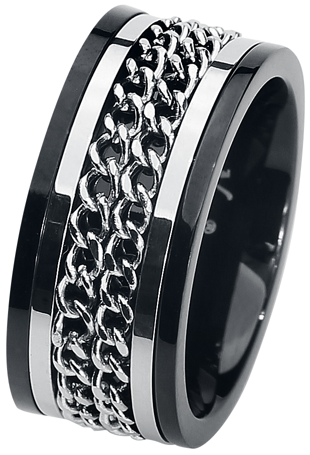 Bague Gothic de etNox hard and heavy - Double Chaîne - pour Unisexe - noir/argent - etNox hard and heavy - View 2