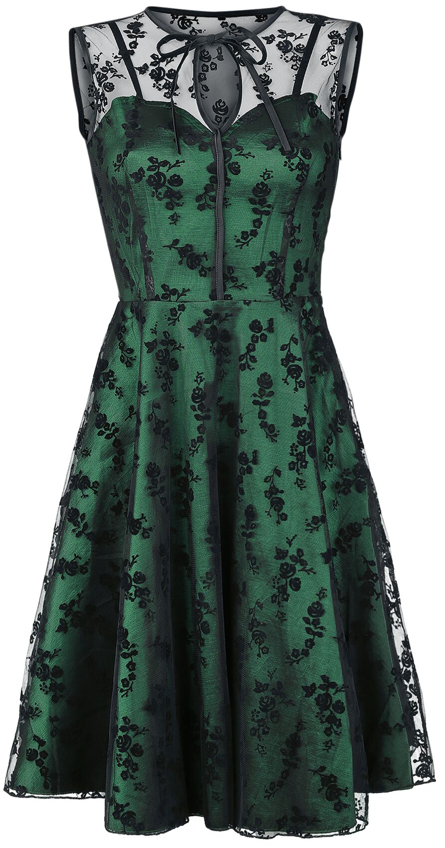 Robe mi-longue Rockabilly de Voodoo Vixen - Emerald - S à 4XL - pour Femme - vert - Voodoo Vixen