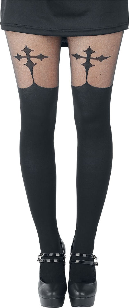 Collant Gothic de Pamela Mann - Bas Croix Gothique - Standard - pour Femme - noir - Pamela Mann
