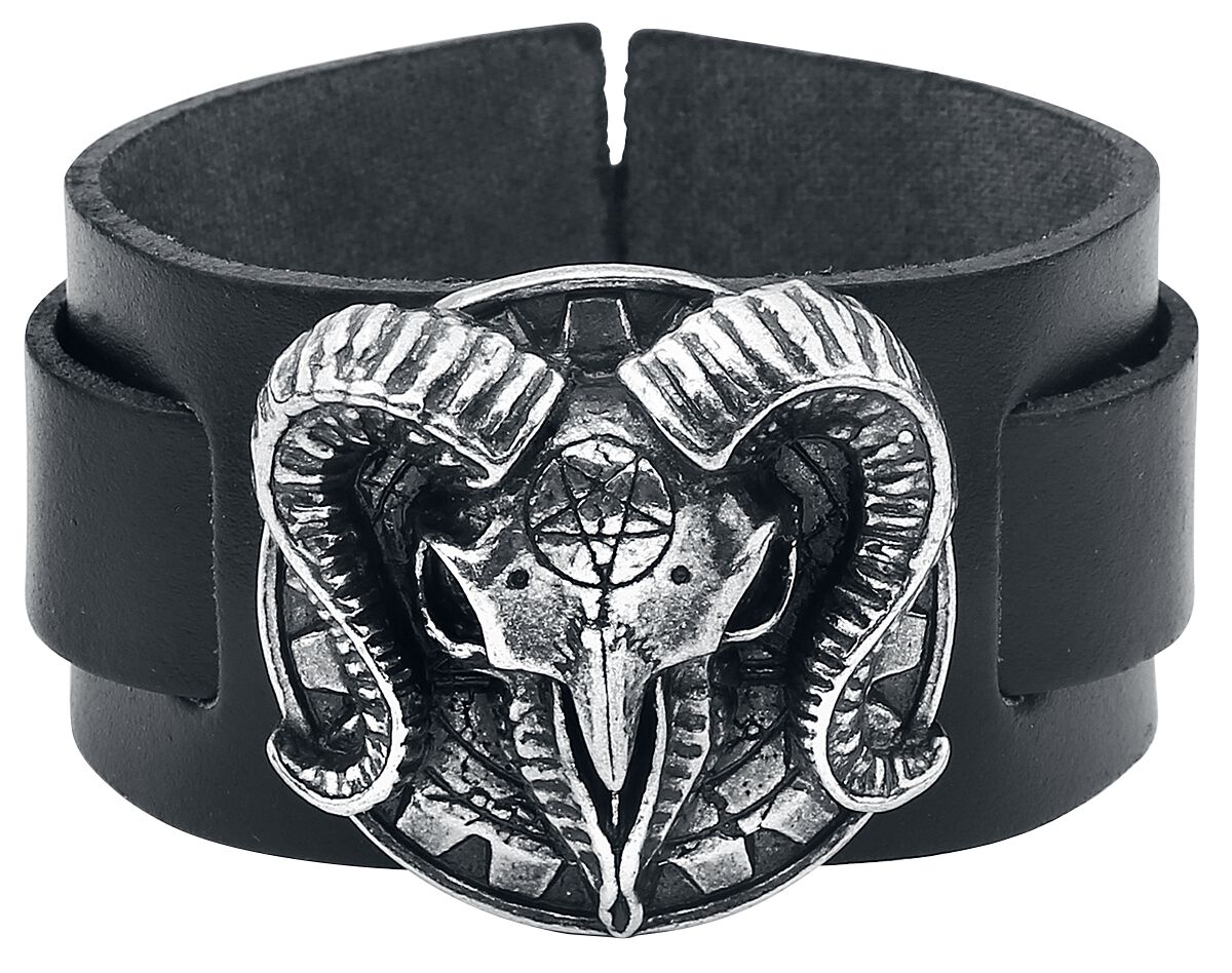 Bracelet en cuir Gothic de Alchemy Gothic - Gears Of Aiwass - pour Homme - noir - Alchemy Gothic