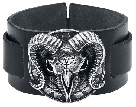 Bracelet en cuir Gothic de Alchemy Gothic - Gears Of Aiwass - pour Homme - noir - Alchemy Gothic
