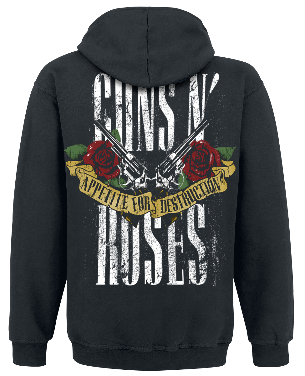Sweat-shirt à capuche  de Guns N' Roses - Appetite For Destruction - Bannière - S à XXL - pour Homme - noir - Guns N' Roses - View 2