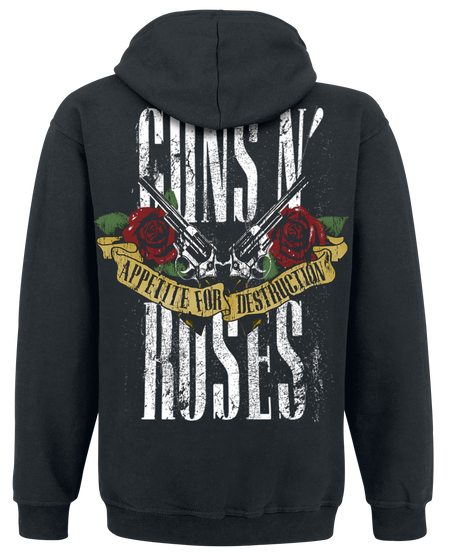 Sweat-shirt à capuche  de Guns N' Roses - Appetite For Destruction - Bannière - S à XXL - pour Homme - noir - Guns N' Roses - View 2