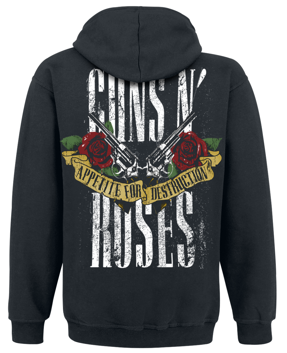 Sweat-shirt à capuche  de Guns N' Roses - Appetite For Destruction - Bannière - S à XXL - pour Homme - noir - Guns N' Roses - View 2