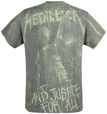 T-Shirt Manches courtes  de Metallica - ... And Justice For All - Neon Backdrop - S à XXL - pour Homme - anthracite - metallica - View 2
