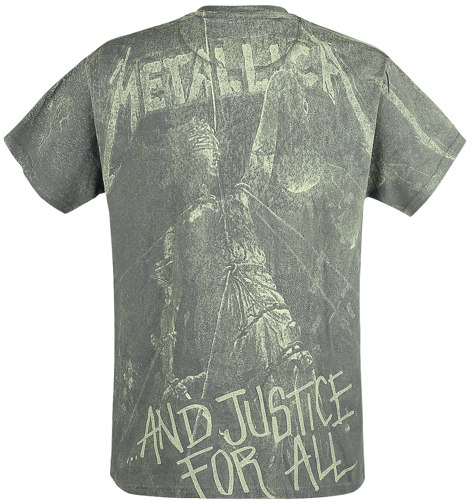 T-Shirt Manches courtes  de Metallica - ... And Justice For All - Neon Backdrop - S à XXL - pour Homme - anthracite - metallica - View 2