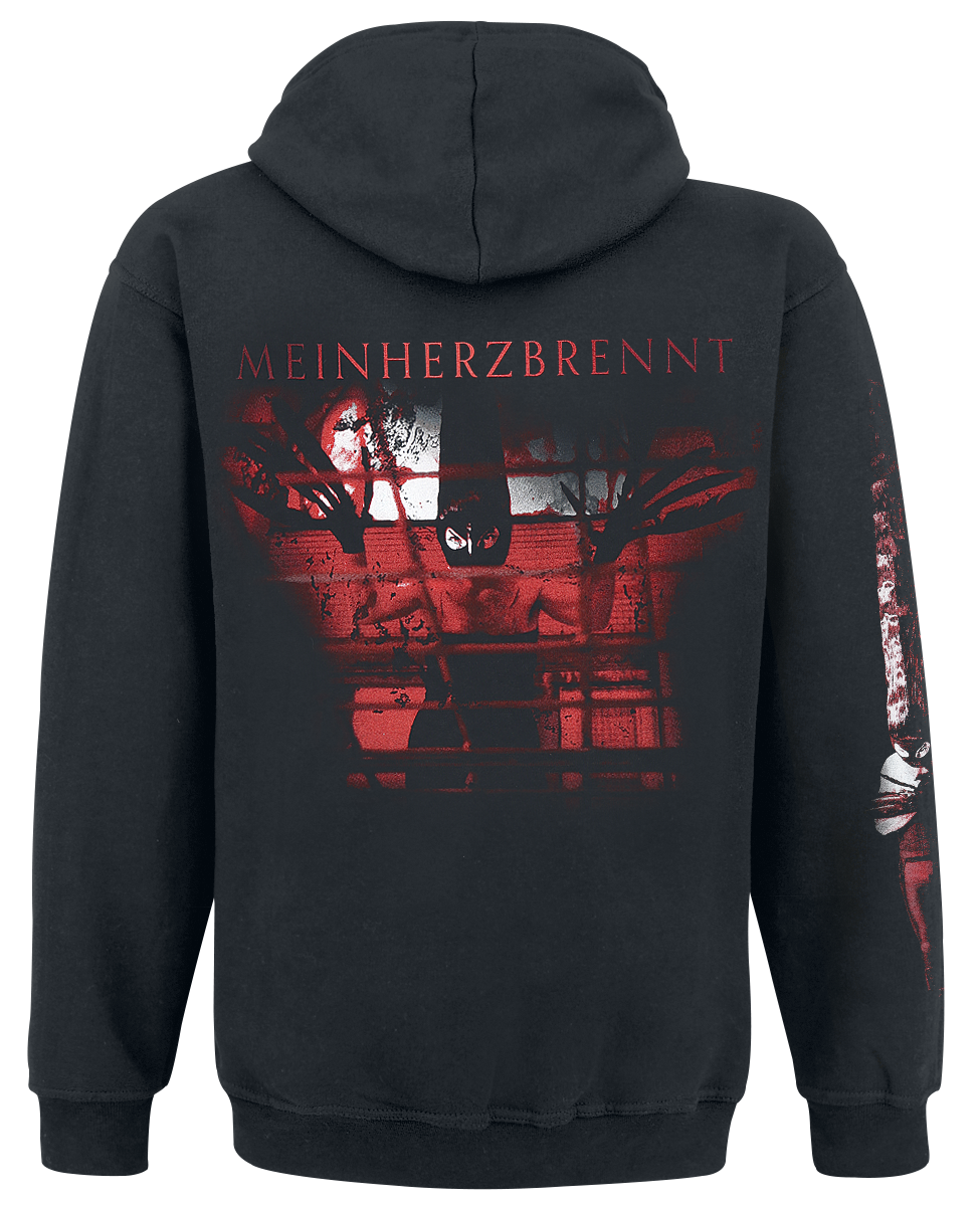 Sweat-shirt à capuche  de Rammstein - Mein Herz Brennt - Spraylogo - S à XXL - pour Homme - noir - Rammstein - View 2