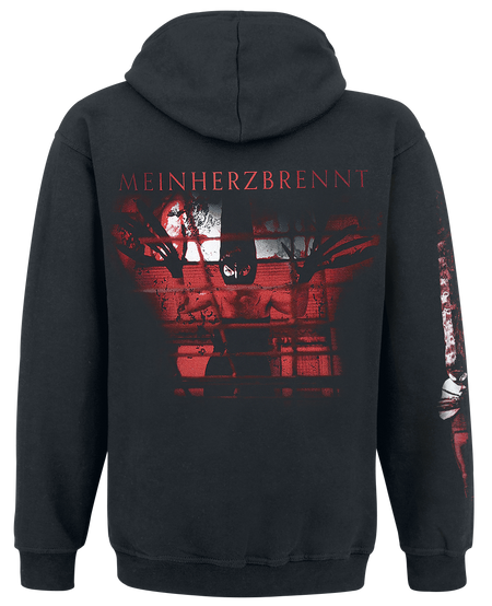 Sweat-shirt à capuche  de Rammstein - Mein Herz Brennt - Spraylogo - S à XXL - pour Homme - noir - Rammstein - View 2