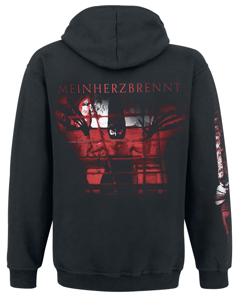 Sweat-shirt à capuche  de Rammstein - Mein Herz Brennt - Spraylogo - S à XXL - pour Homme - noir - Rammstein - View 2