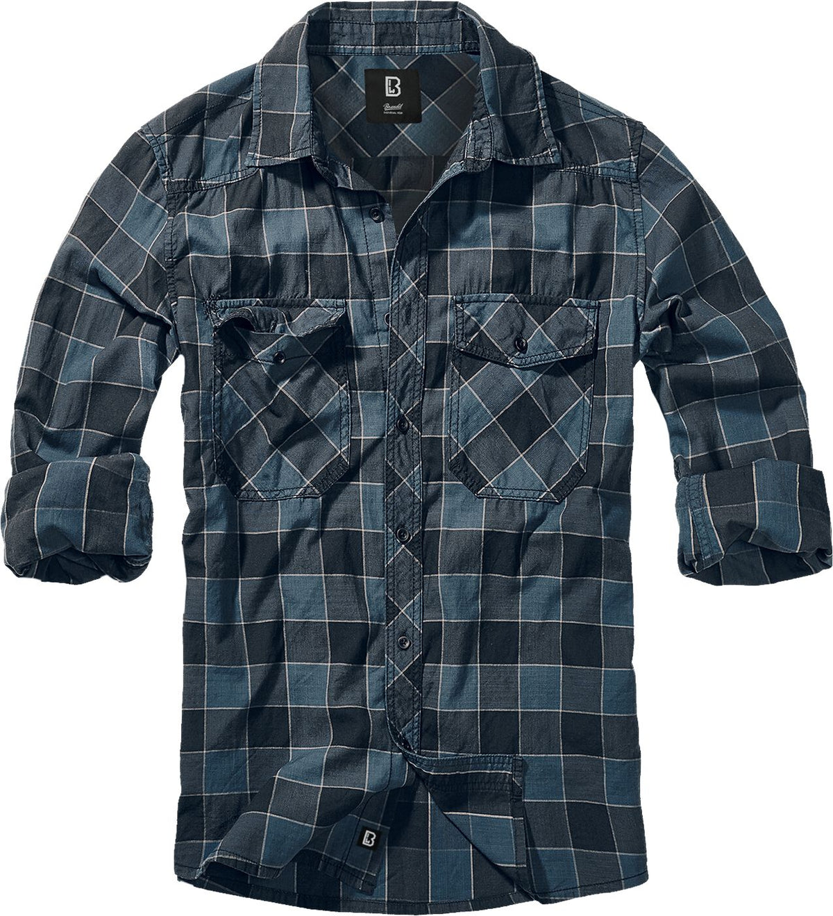 Chemise manches longues  de Brandit - Chemise À Carreaux - S à XXL - pour Homme - bleu/gris/noir - Brandit
