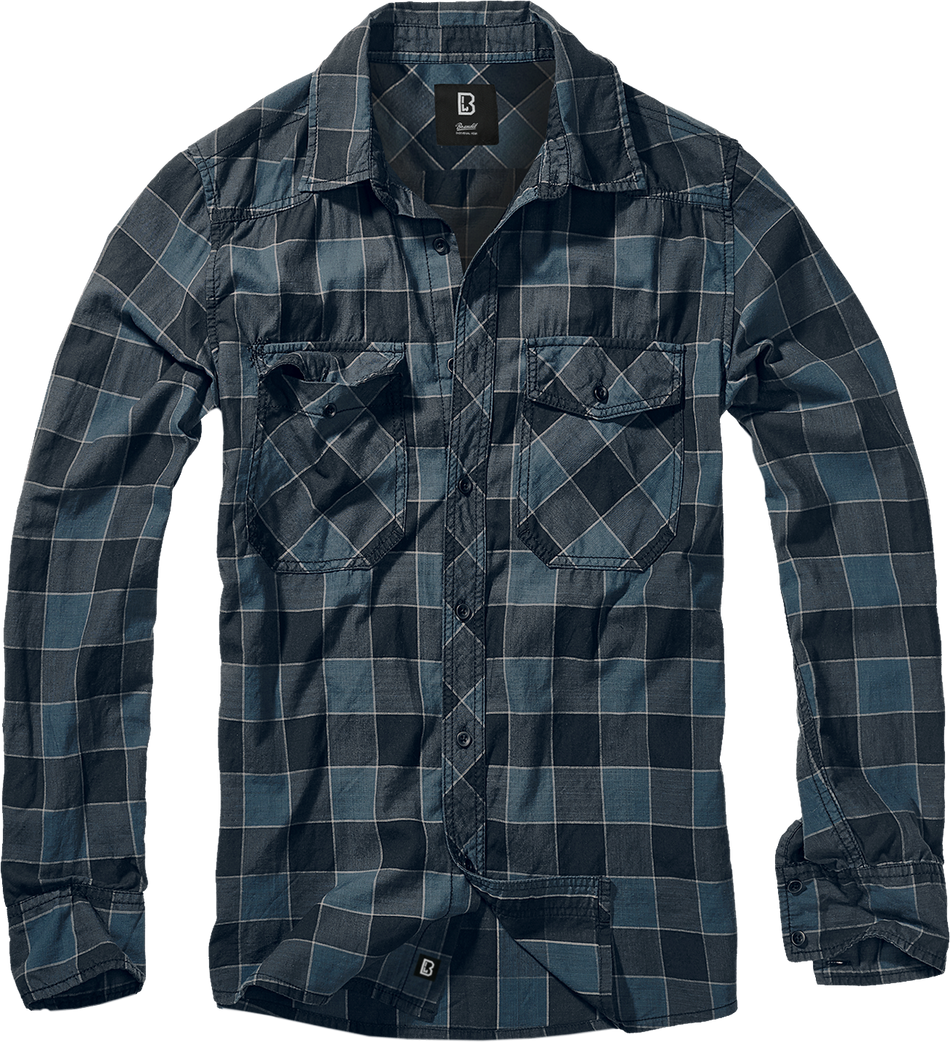 Chemise manches longues  de Brandit - Chemise À Carreaux - S à XXL - pour Homme - bleu/gris/noir - Brandit - View 2