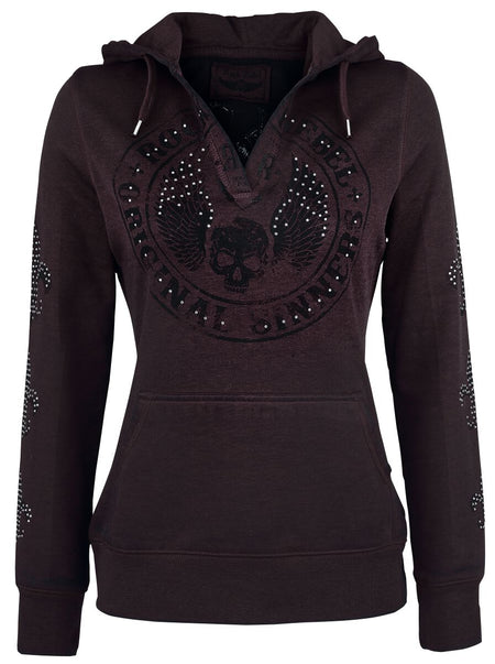 Sweat-shirt à capuche  de Rock Rebel by EMP - Never Regret - S à XXL - pour Femme - bordeaux - Rock Rebel by EMP