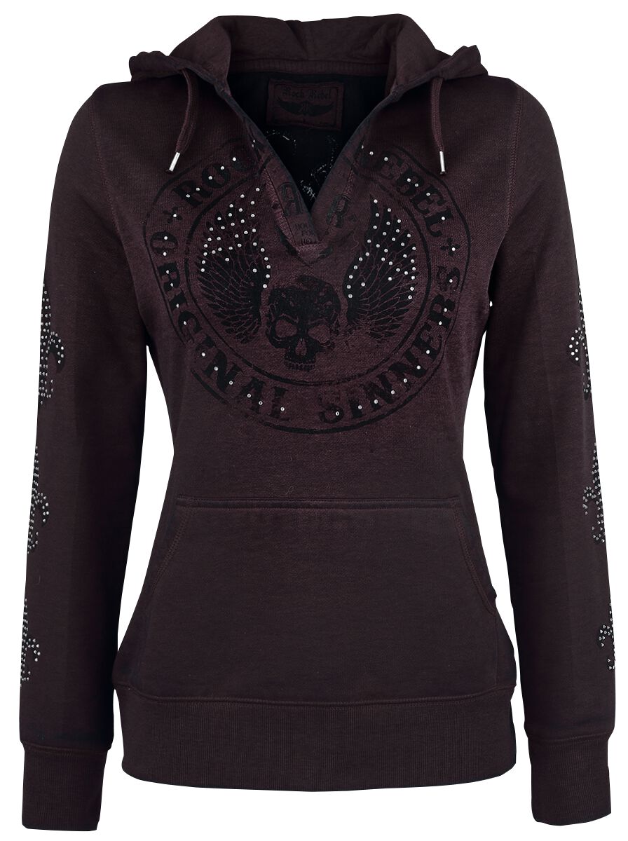 Sweat-shirt à capuche  de Rock Rebel by EMP - Never Regret - S à XXL - pour Femme - bordeaux - Rock Rebel by EMP