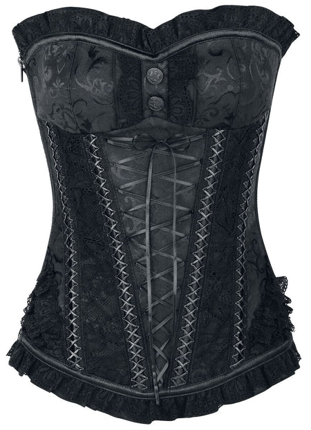 Corset  de Bedroom Stories - Crest - S à 4XL - pour Femme - noir - Bedroom Stories