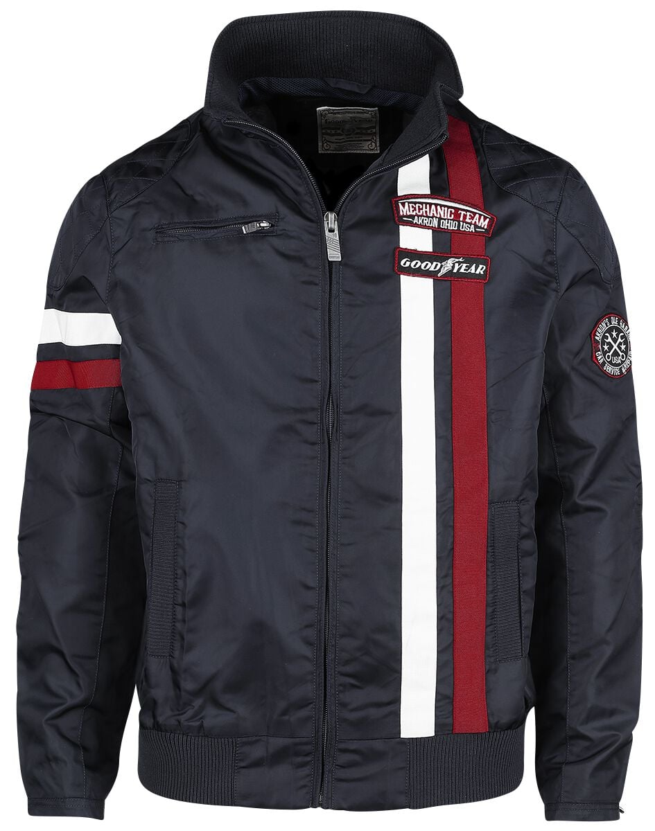Veste mi-saison Rockabilly de GoodYear - Indiana - S à M - pour Homme - marine - Goodyear