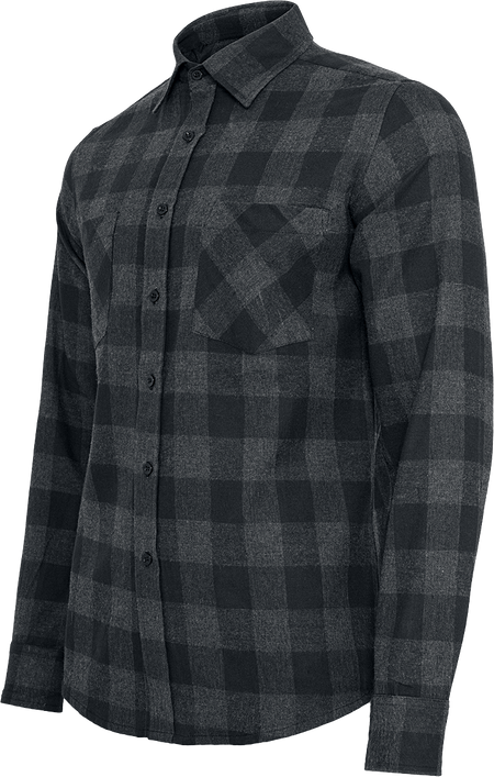 Chemise manches longues Rockabilly de Urban Classics - Chemise À Carreaux En Flannelle - S à 5XL - pour Homme - noir/gris - Urban Classics - View 2