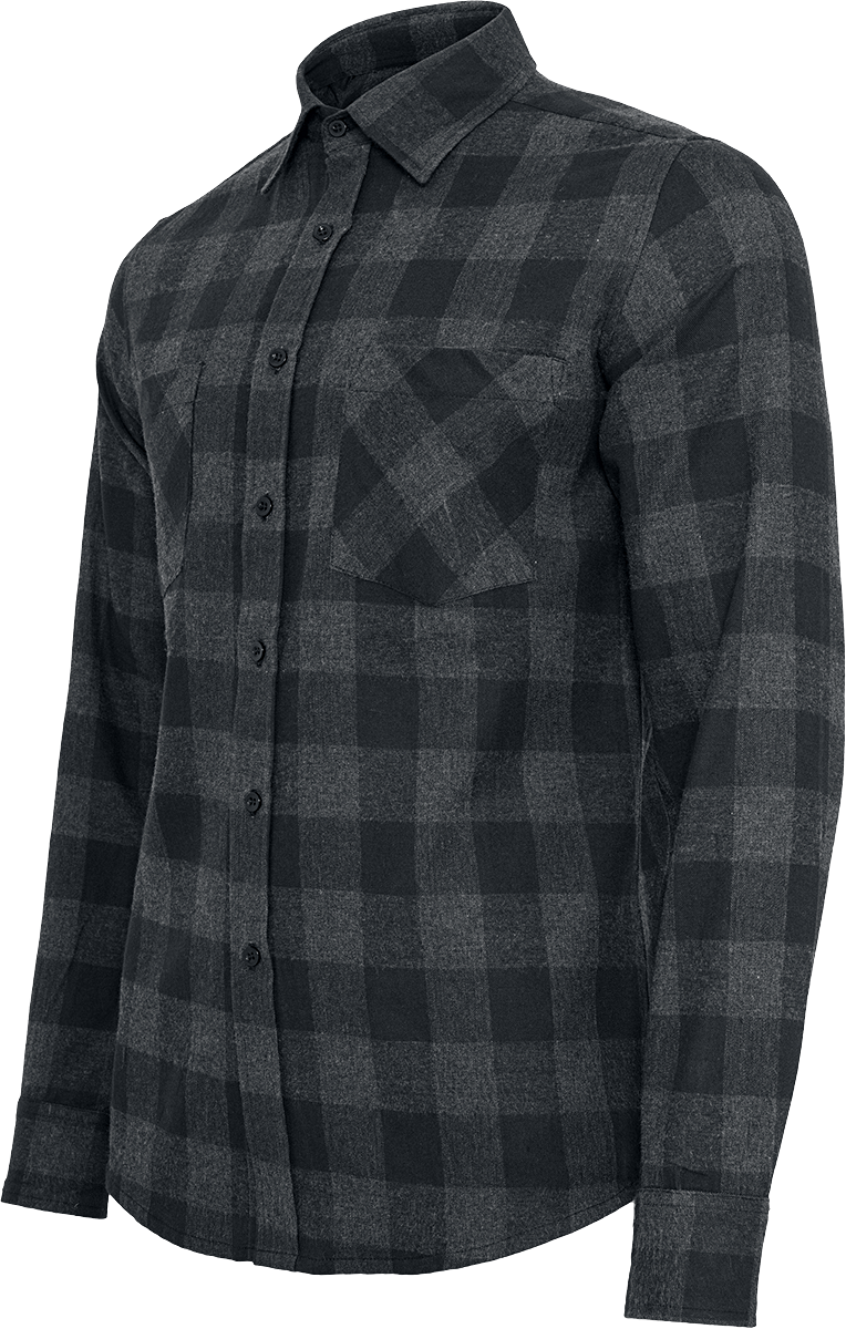 Chemise manches longues Rockabilly de Urban Classics - Chemise À Carreaux En Flannelle - S à 5XL - pour Homme - noir/gris - Urban Classics - View 2