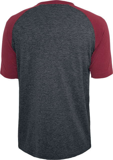 T-Shirt Manches courtes  de Urban Classics - T-Shirt Raglan Contrast - S à XL - pour Homme - anthracite/bourgogne - Urban Classics - View 2