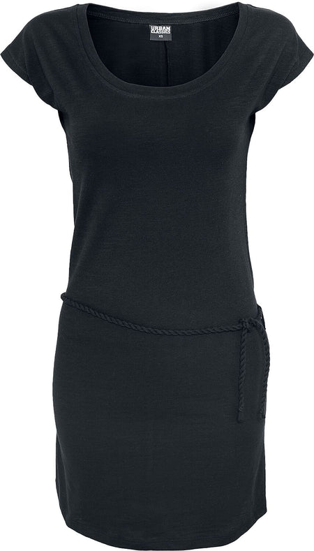 Robe courte  de Urban Classics - Ladies Slub Jersey Dress - XS à 5XL - pour Femme - noir - Urban Classics