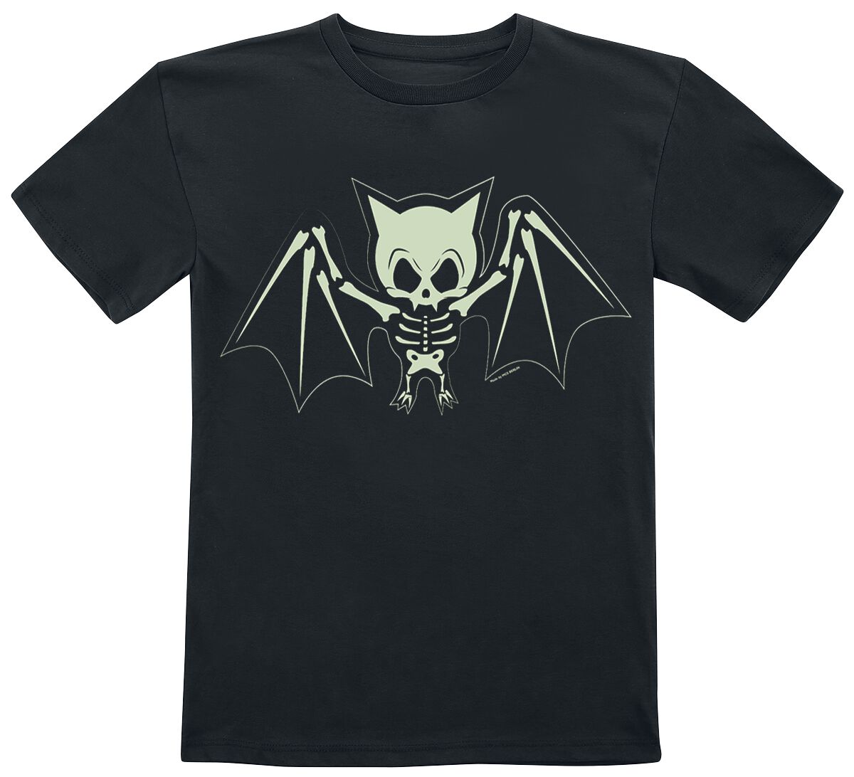 T-shirt Fun de Tierisch - Enfants - Squelette Chauve-Souris - 104 à 152 - pour filles & garçonse - noir - Tierisch