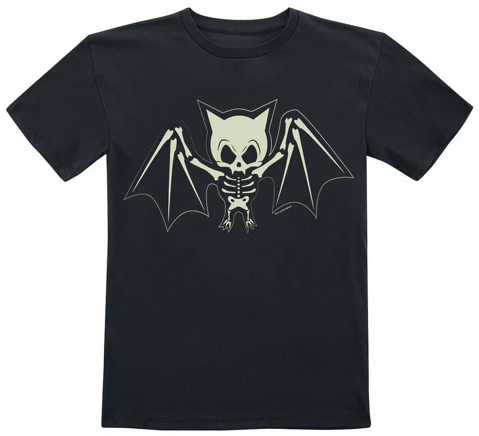 T-shirt Fun de Tierisch - Enfants - Squelette Chauve-Souris - 104 à 152 - pour filles & garçonse - noir - Tierisch