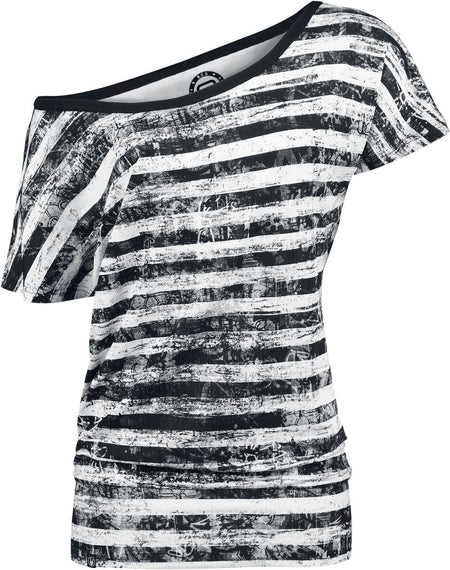 T-Shirt Manches courtes  de RED by EMP - Can You Read My Mind - XS à 5XL - pour Femme - noir/blanc - RED by EMP