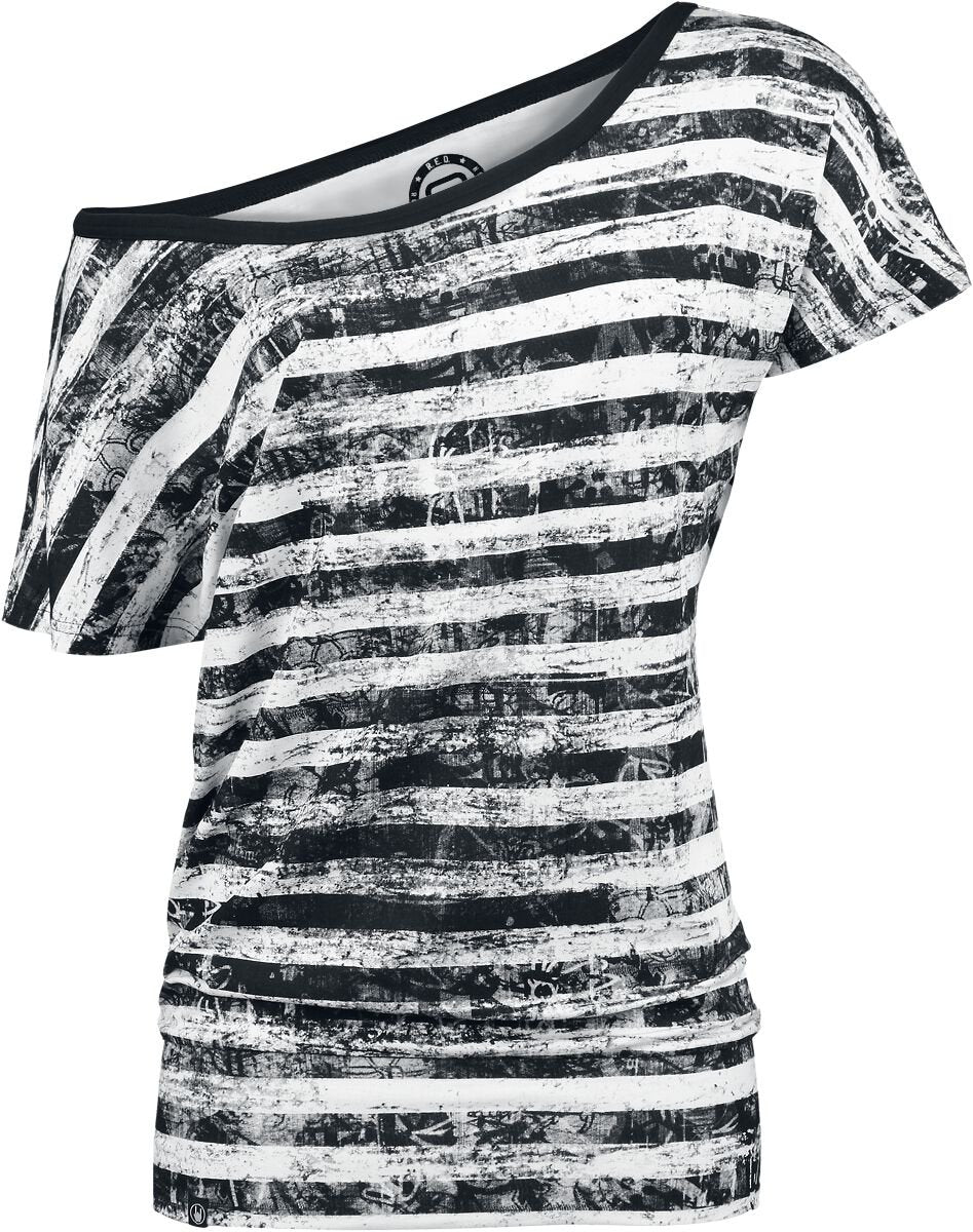 T-Shirt Manches courtes  de RED by EMP - Can You Read My Mind - XS à 5XL - pour Femme - noir/blanc - RED by EMP