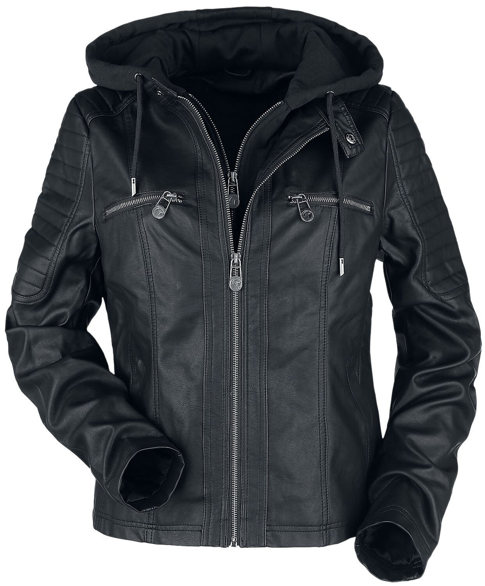 Veste en imitation cuir Rockabilly de Black Premium by EMP - Road Tripping - XS à 3XL - pour Femme - noir - Black Premium by EMP