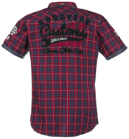 Chemise manches courtes Rockabilly de GoodYear - Oklahoma - S à XXL - pour Homme - rouge/marine - Goodyear - View 2