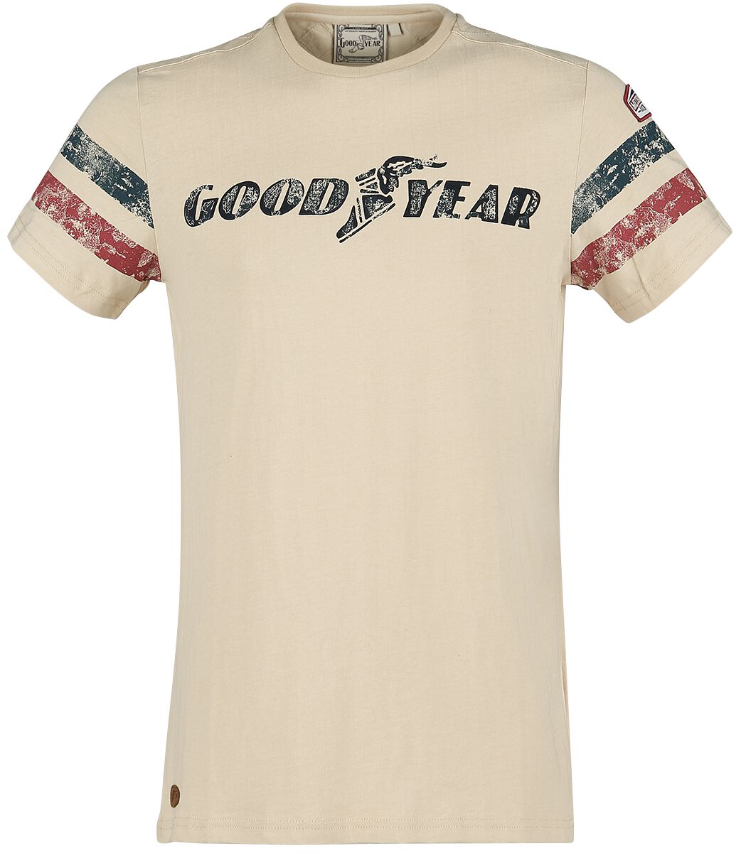 T-Shirt Manches courtes Rockabilly de GoodYear - Grand Bend - S à XXL - pour Homme - beige - Goodyear