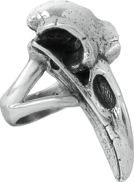 Bague Gothic de Alchemy Gothic - Crâne De Corbeau - pour Femme - couleur argent - Alchemy Gothic - View 2