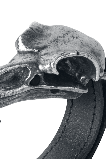 Bracelet en cuir Gothic de Alchemy Gothic - Crâne De Corbeau - pour Unisexe - Standard - Alchemy Gothic - View 2