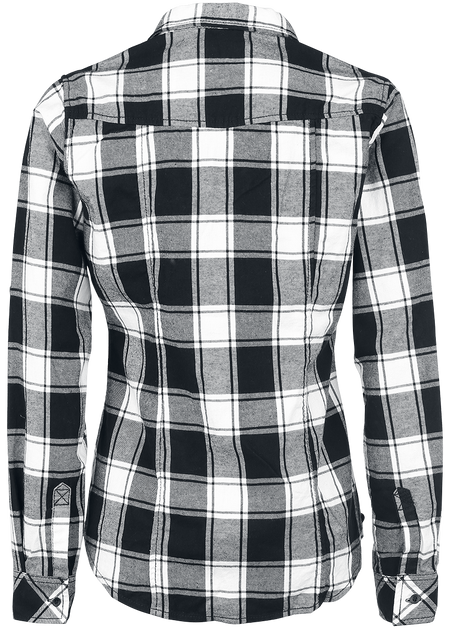 Chemise en flanelle  de Brandit - Chemise À Carreaux En Flannel Amy - S à 5XL - pour Femme - noir/blanc - Brandit - View 2