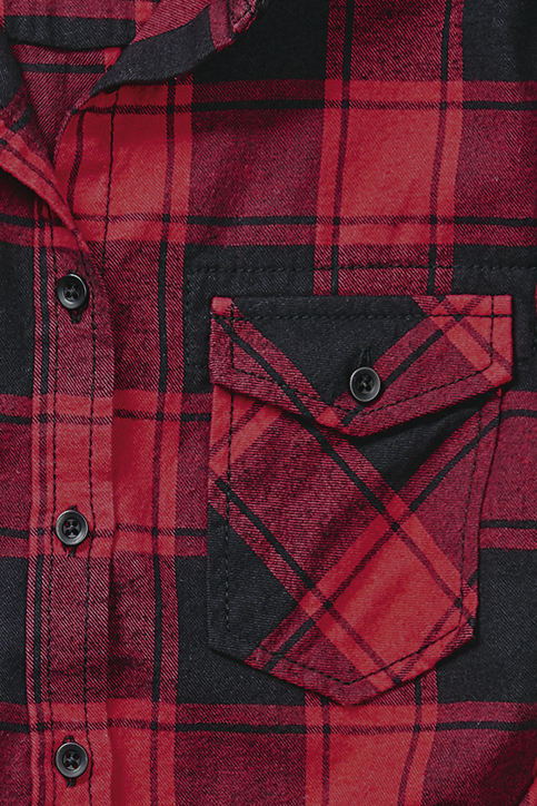 Chemise en flanelle  de Brandit - Chemise À Carreaux En Flannel Amy - L à 5XL - pour Femme - noir/rouge - Brandit - View 2