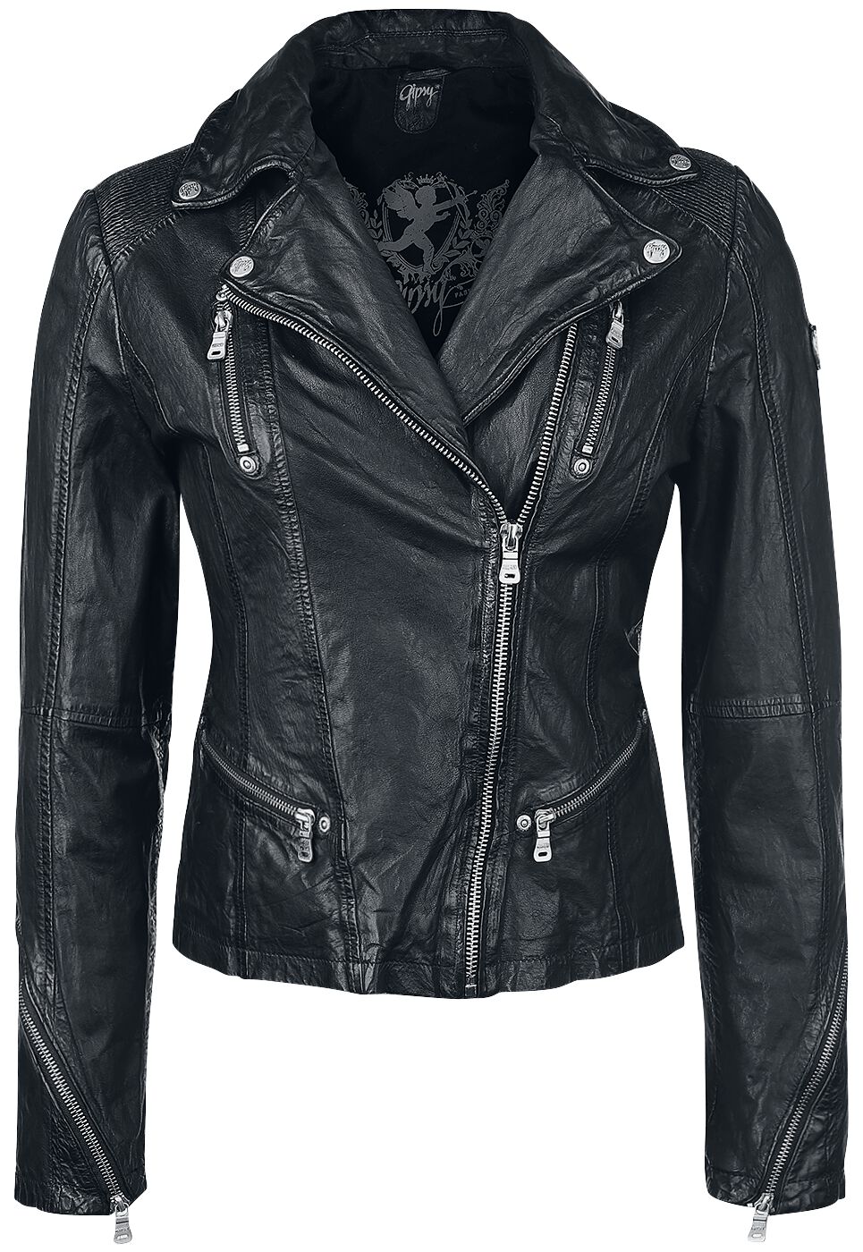 Veste en cuir  de Gipsy - Happy Silver - XS à 7XL - pour Femme - noir - gipsy